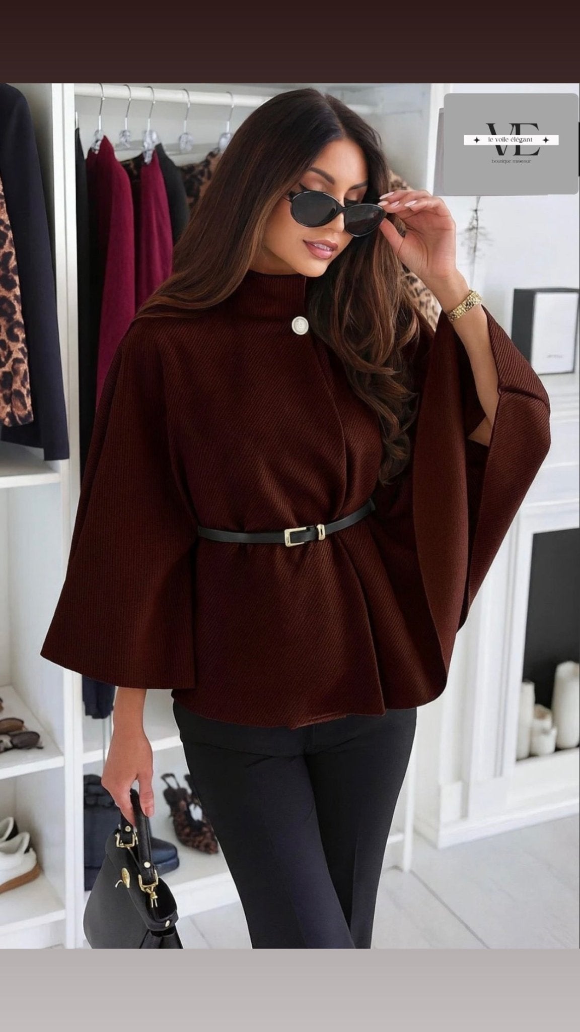 🍁 Cape poncho élégante avec ceinture - le voile élégant🍁 Cape poncho élégante avec ceinture🍁 Cape poncho élégante avec ceintureABAYAproduct_vendor