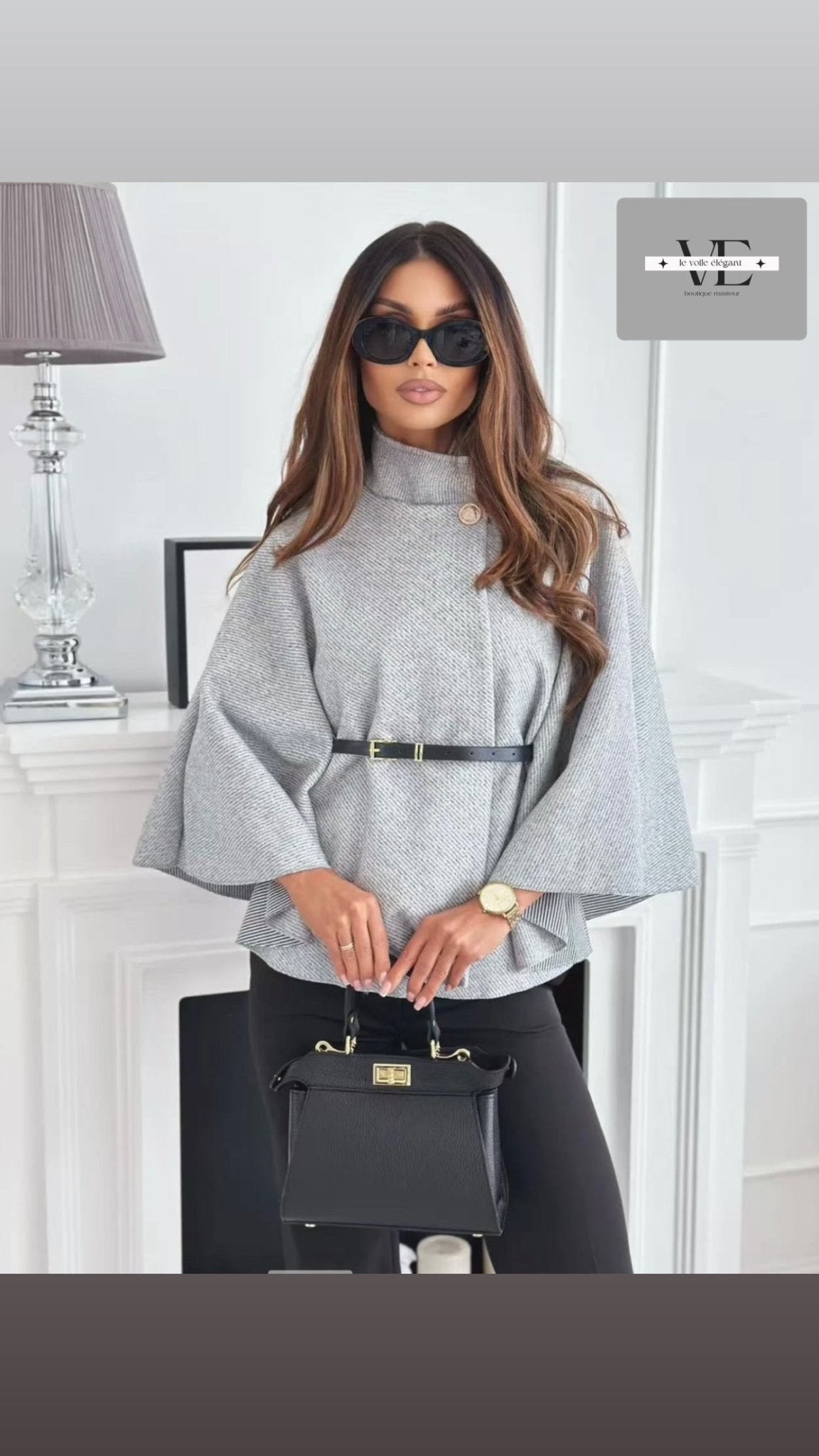 🍁 Cape poncho élégante avec ceinture - le voile élégant🍁 Cape poncho élégante avec ceinture🍁 Cape poncho élégante avec ceintureABAYAproduct_vendor