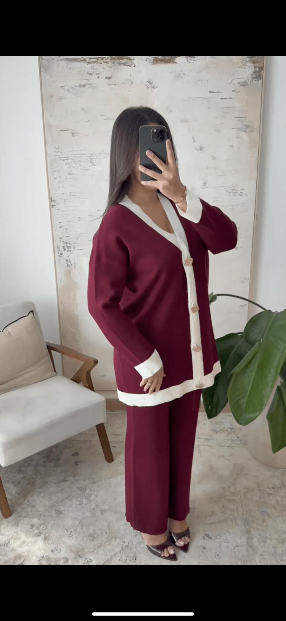 🍁 Ensemble cardigan à rayures et boutons dorés - le voile élégant🍁 Ensemble cardigan à rayures et boutons dorés🍁 Ensemble cardigan à rayures et boutons dorésABAYAproduct_vendor