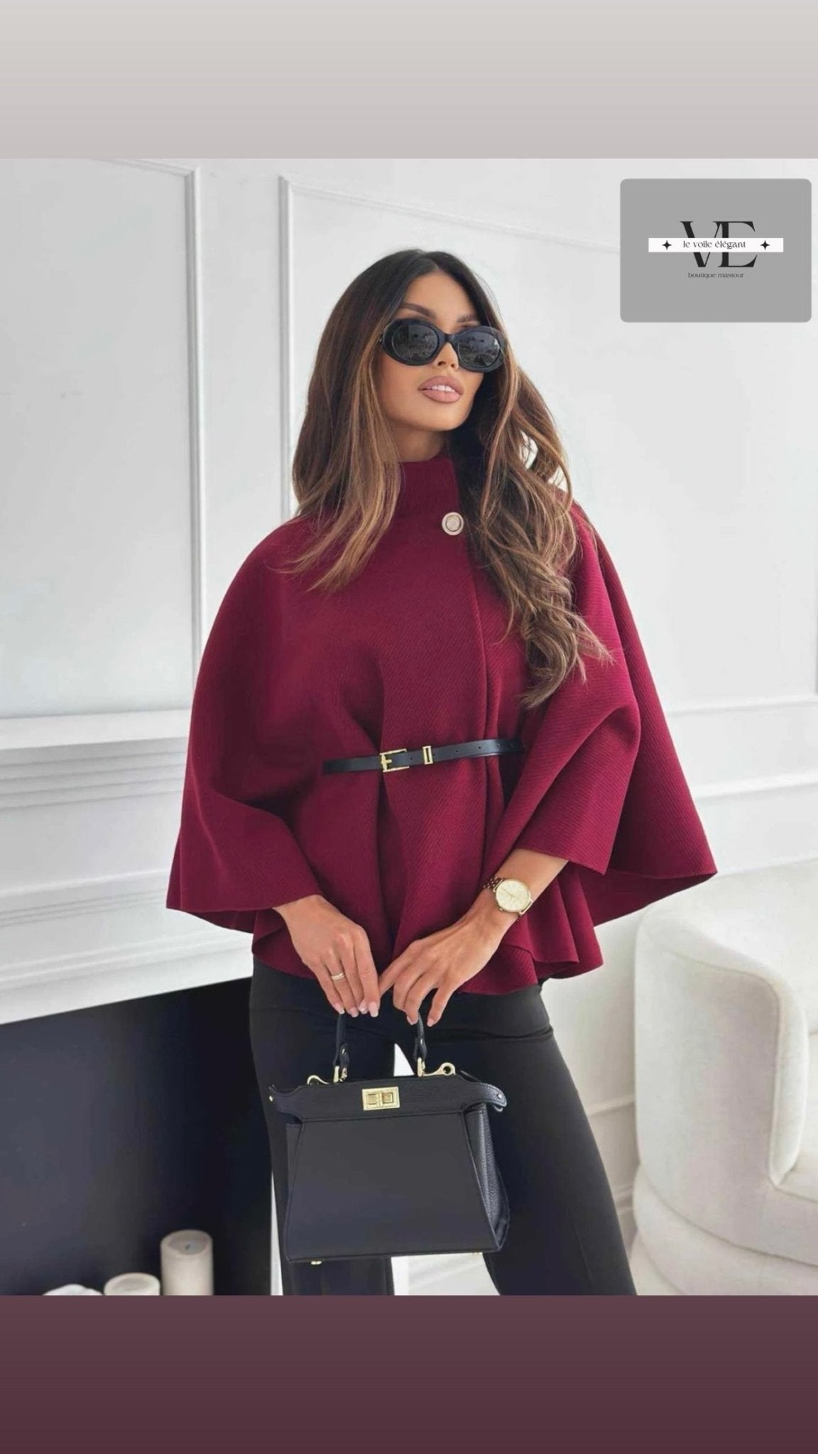 🍁 Cape poncho élégante avec ceinture - le voile élégant🍁 Cape poncho élégante avec ceinture🍁 Cape poncho élégante avec ceintureABAYAproduct_vendor