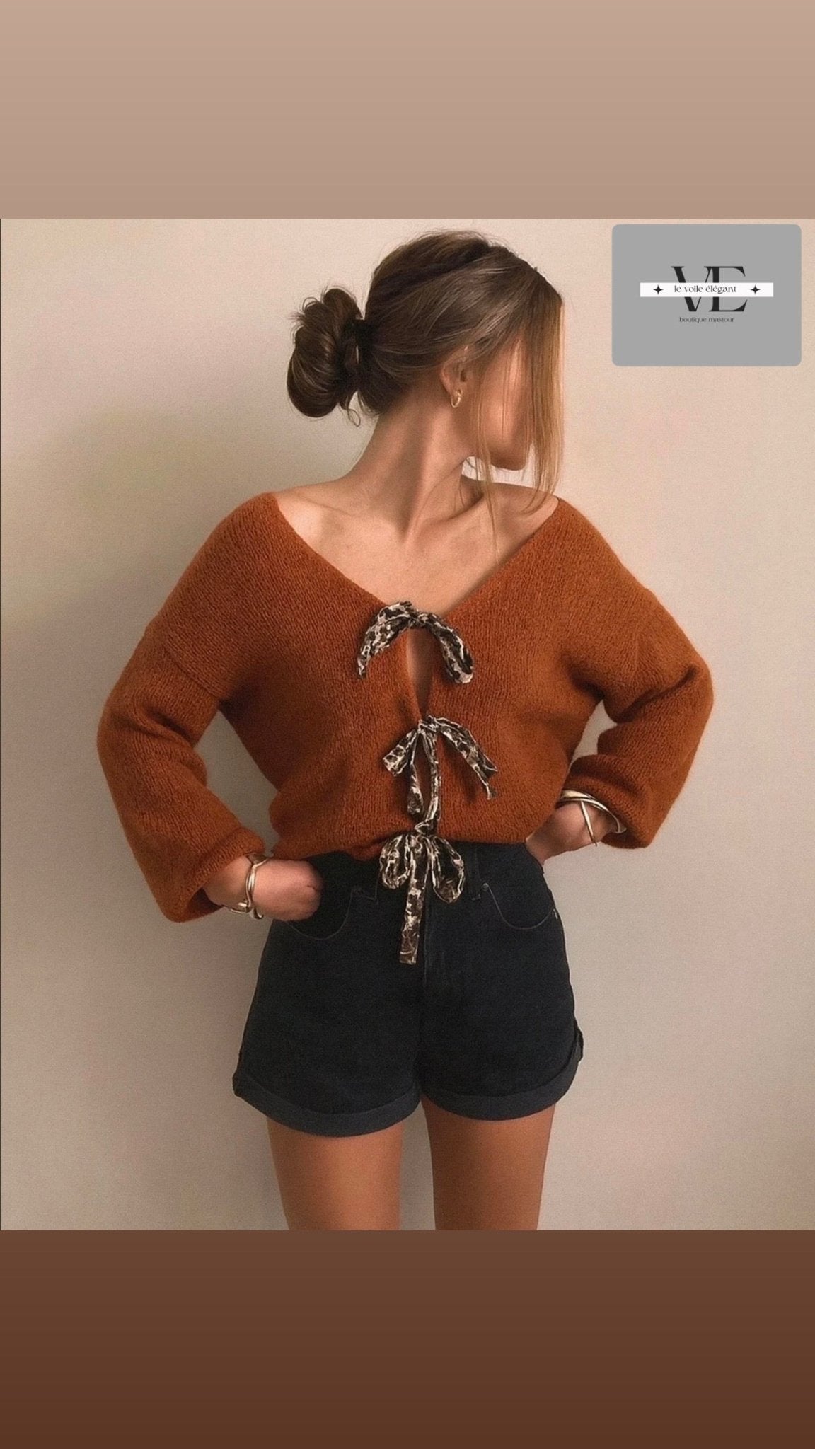 🐆 Gilet avec nœuds léopard - le voile élégant🐆 Gilet avec nœuds léopard🐆 Gilet avec nœuds léopardABAYAproduct_vendor