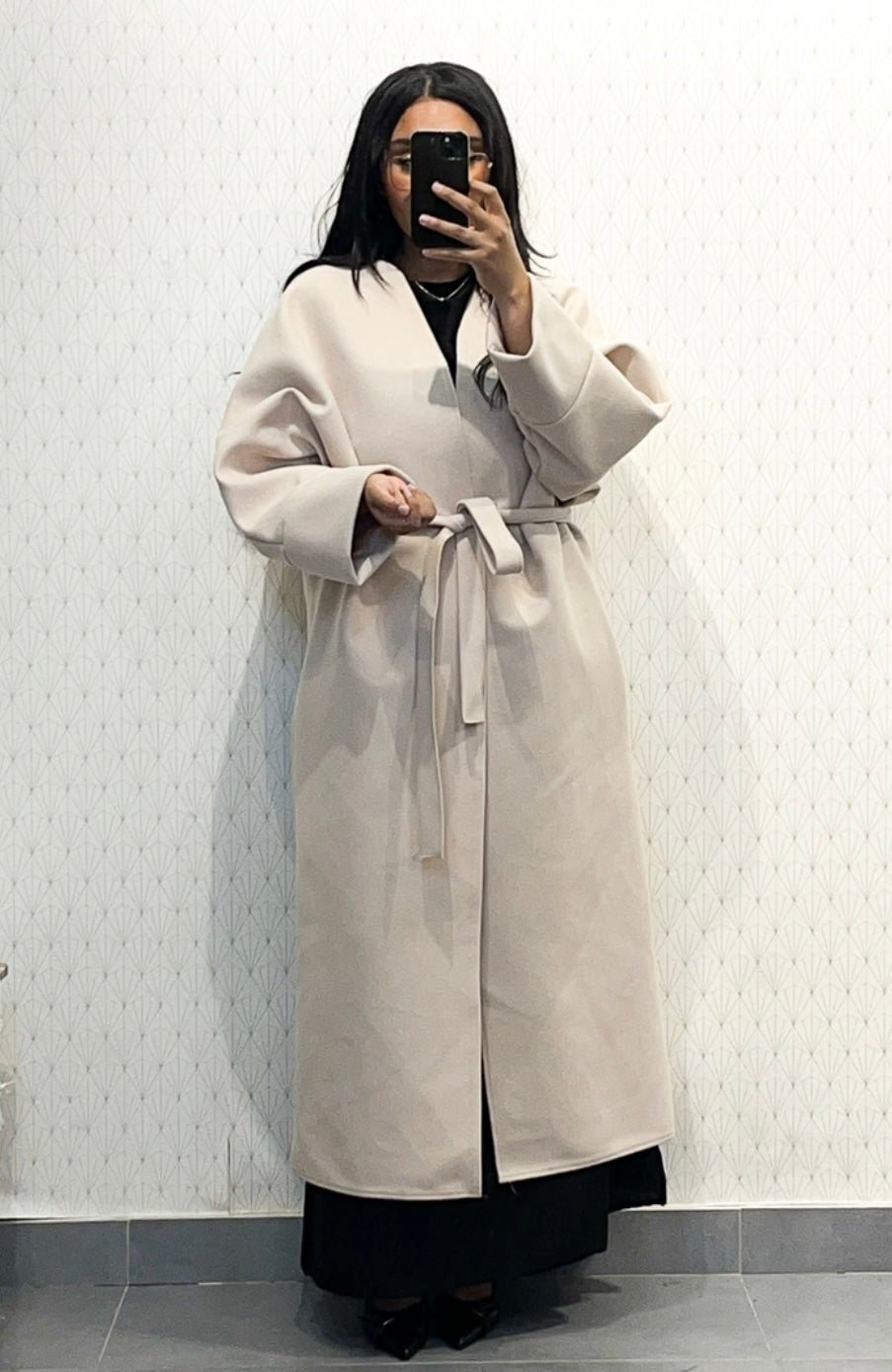 manteau caban avec ceinture - le voile élégantmanteau caban avec ceinturemanteau caban avec ceintureABAYAproduct_vendor