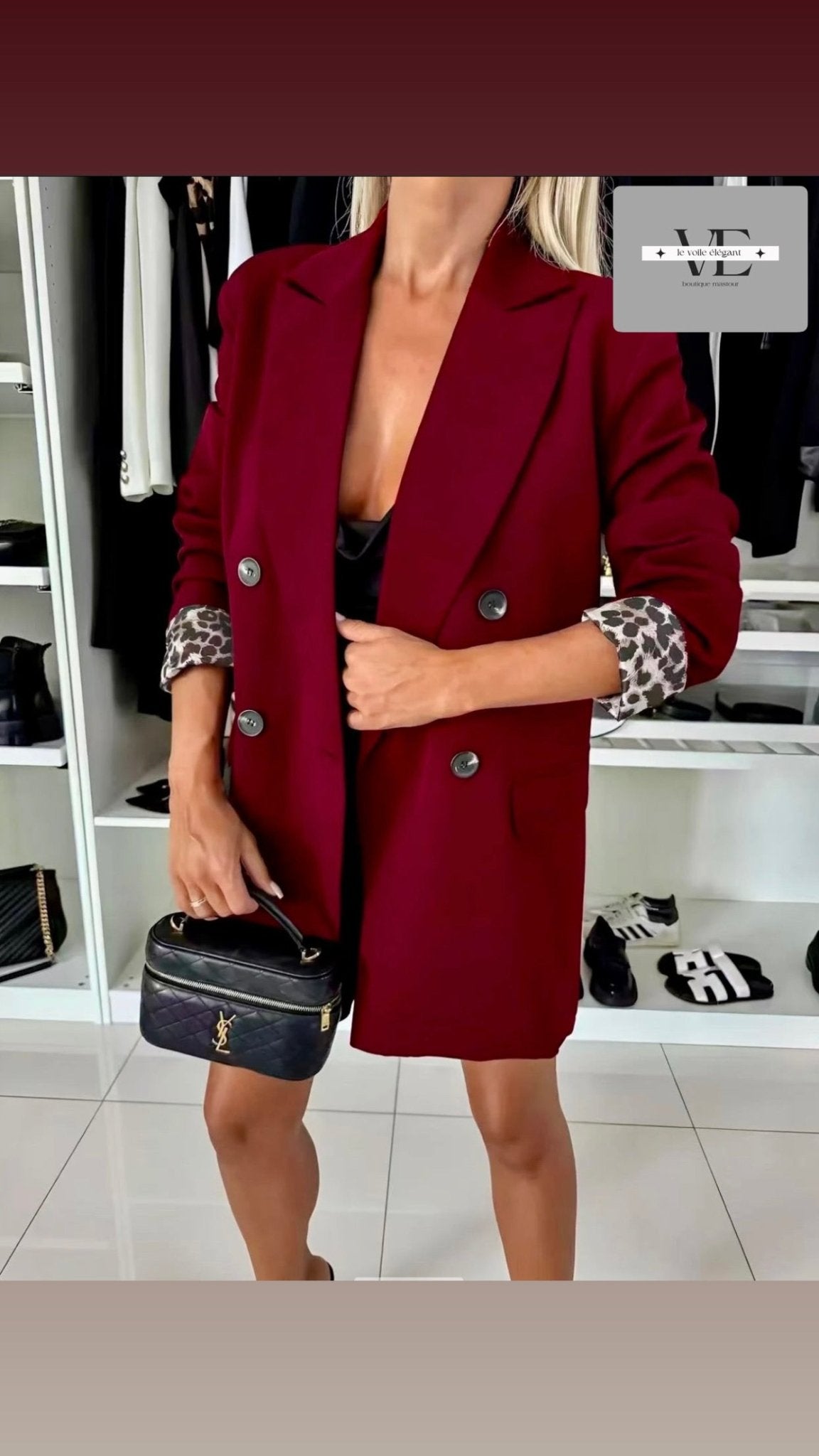 Veste Blazer Revers Léopard 🐆 - le voile élégantVeste Blazer Revers Léopard 🐆Veste Blazer Revers Léopard 🐆ABAYAproduct_vendor