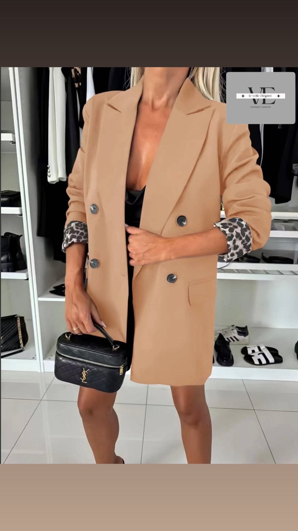 Veste Blazer Revers Léopard 🐆 - le voile élégantVeste Blazer Revers Léopard 🐆Veste Blazer Revers Léopard 🐆ABAYAproduct_vendor